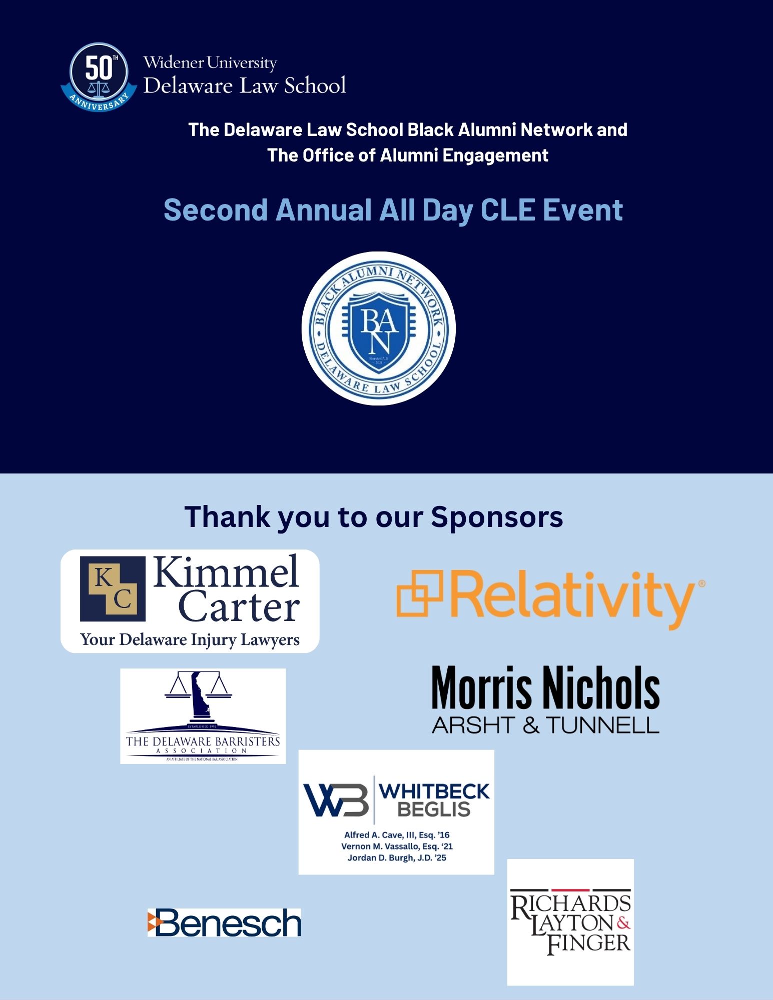 BAN CLE Sponsor Thank You