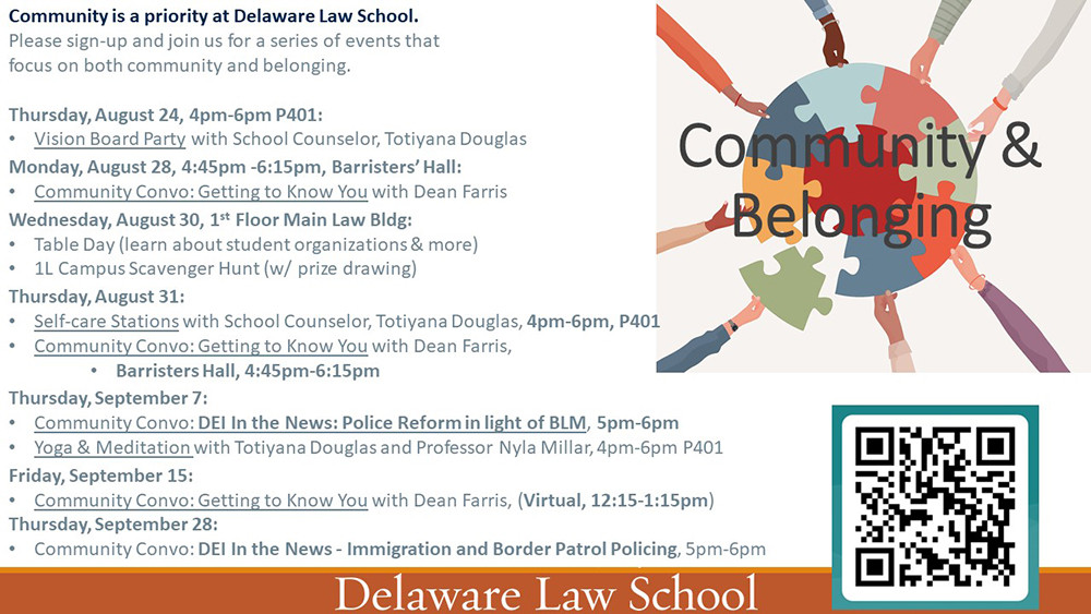 Fall 2023 Community and Belonging Events Flyer Image