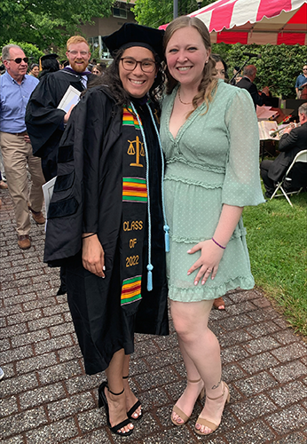 Jazmine Zack (L) and Tori Bolling during May '22 graduation