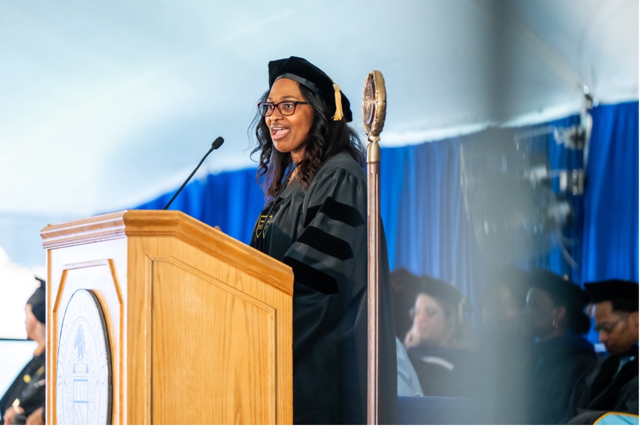 The Honorable Tamika Montgomery-Reeves delivers the Commencement Address on May 16th, 2025