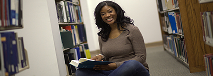a woman studying